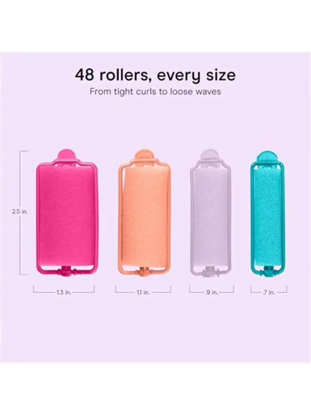 Conair Hair Rollers for Heatless Curls Overnight, Snap Closures, 48 Count | 4